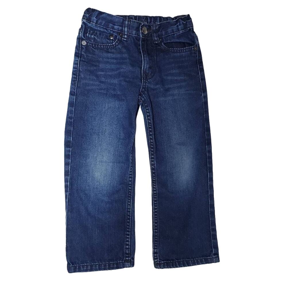 Calvin Klein Little Boy 4 Slim Straight Dark Wash Adjustable Waist Jeans